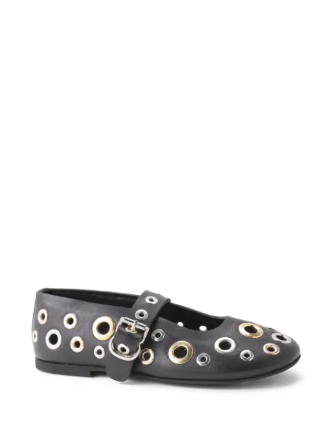 Florens eyelet-details buckle ballerinas