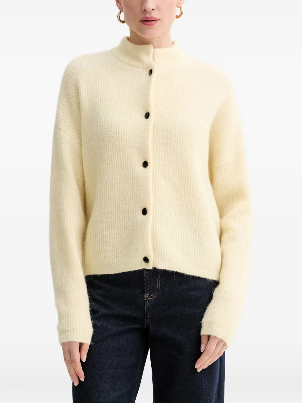 Gestuz button-up ribbed cardigan - Gelb