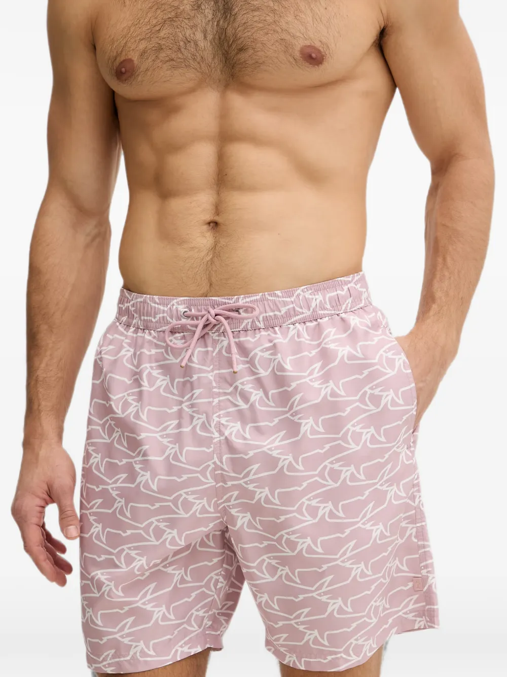 Paul & Shark Zwembroek met trekkoord Roze