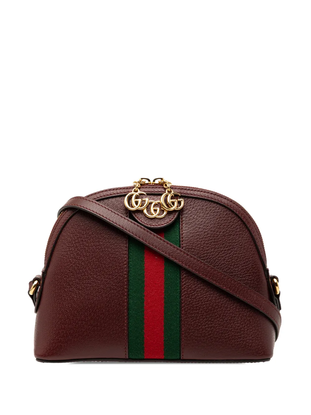 Gucci Pre-Owned 2016-2026 Small Calfskin Web Ophidia Dome crossbody bag - Rosso