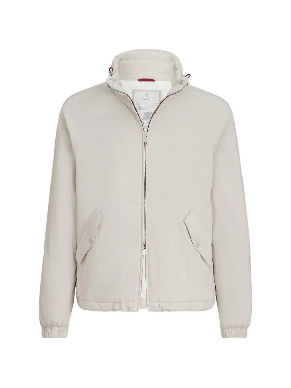 Brunello Cucinelli Lichtgewicht nylon jack met inpakbare capuchon Beige