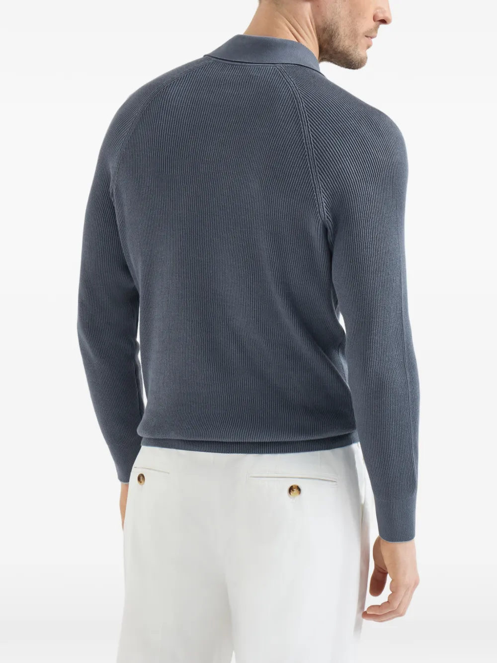 Brunello Cucinelli ラグランスリーブ ポロシャツ | ブルー | FARFETCH JP