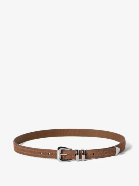 Brunello Cucinelli reversed calfskin belt with chevron design