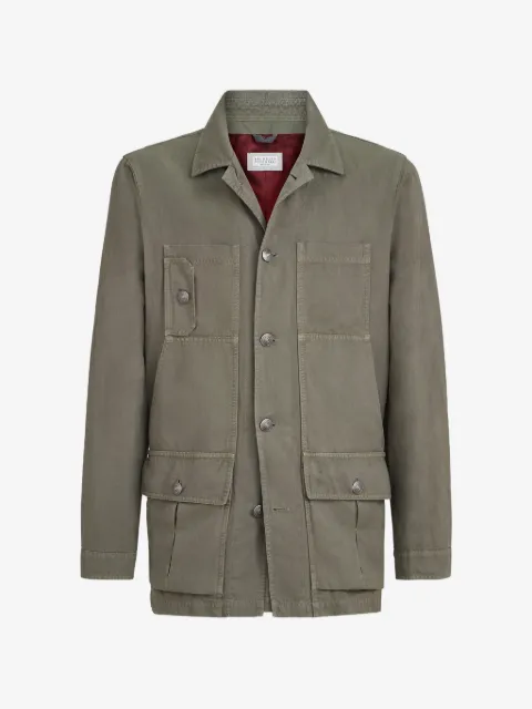 Brunello Cucinelli cotton and linen canvas outerwear jacket