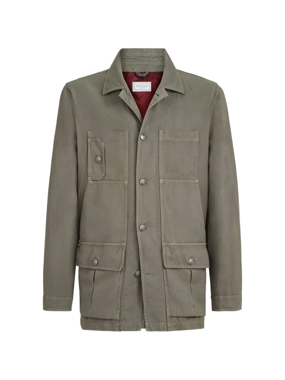 Brunello Cucinelli Katoenen en linnen canvas jack Groen