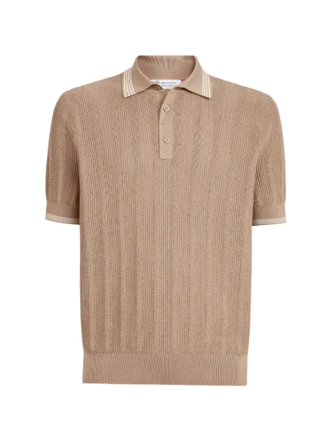 Brunello Cucinelli cotton textured rib-knit polo
