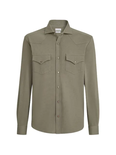 Brunello Cucinelli  cotton piqué Western shirt