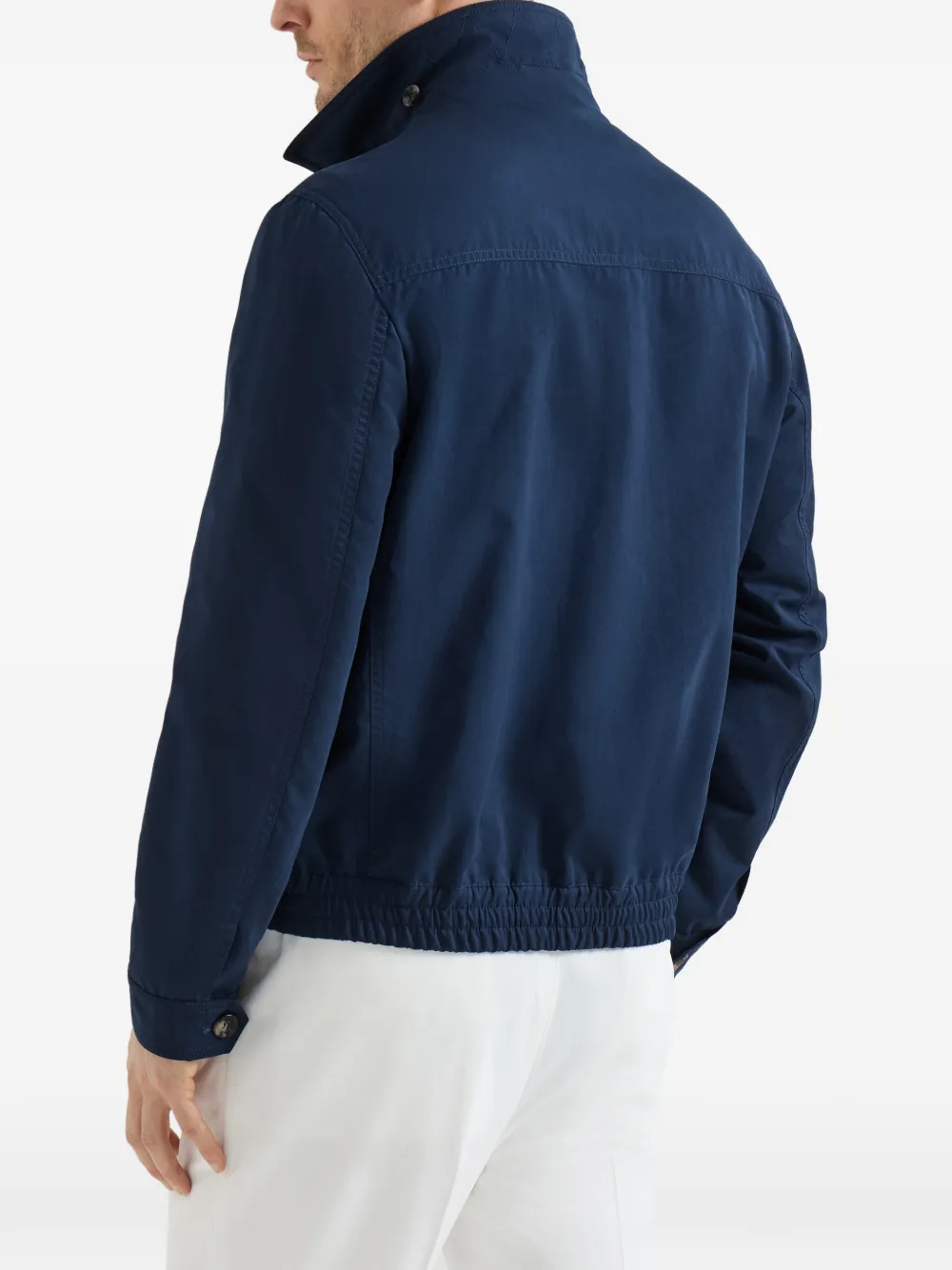 Brunello Cucinelli Waterbestendige microvezel jas Blauw