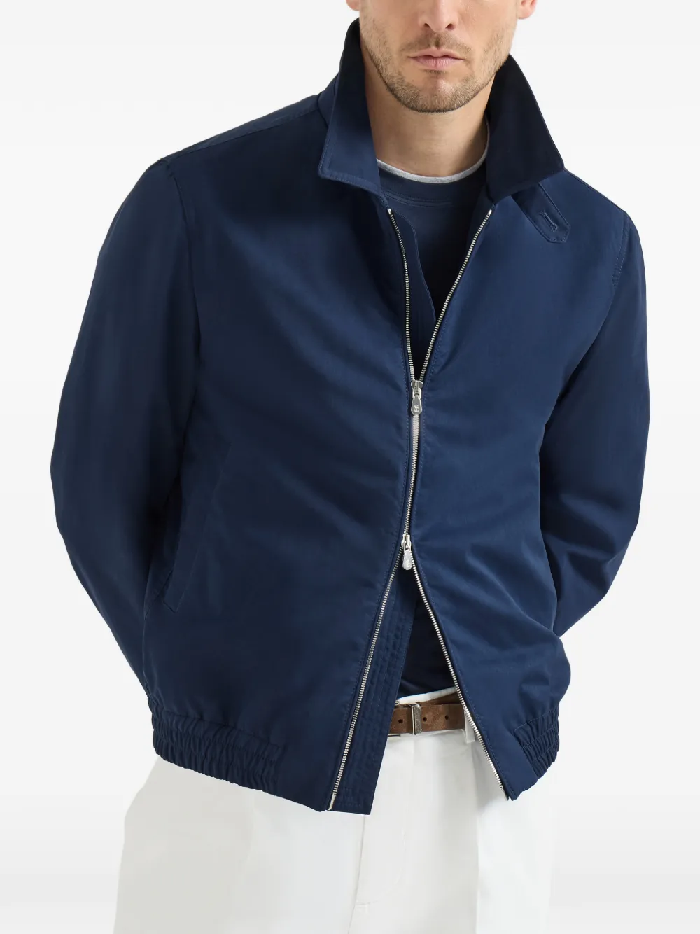 Brunello Cucinelli Waterbestendige microvezel jas Blauw