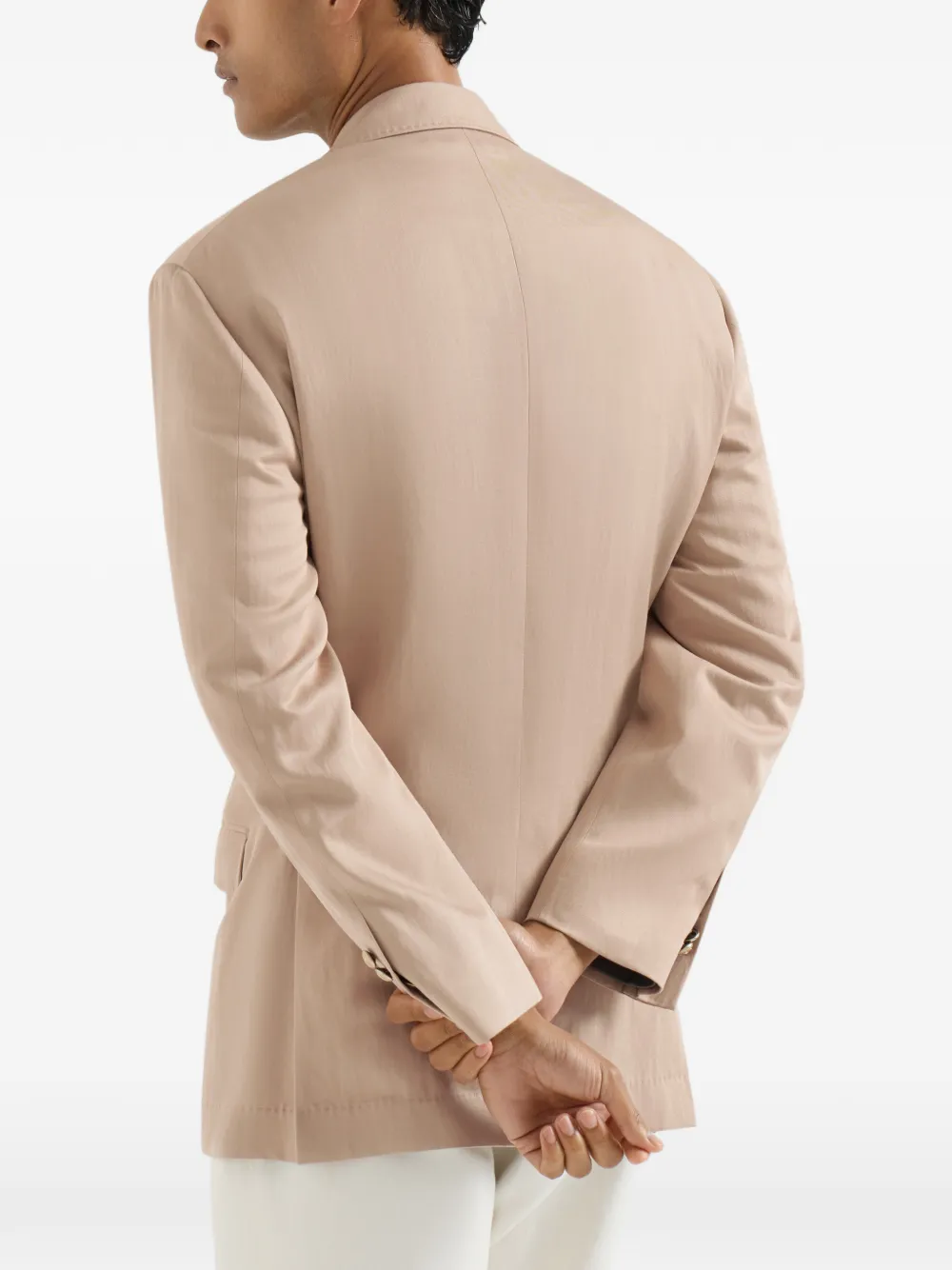 Brunello Cucinelli Blazer met anderhalve rij knopen Beige