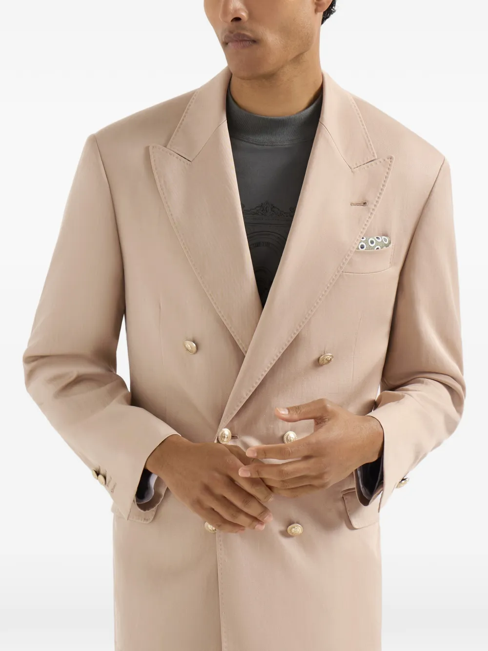 Brunello Cucinelli Blazer met anderhalve rij knopen Beige