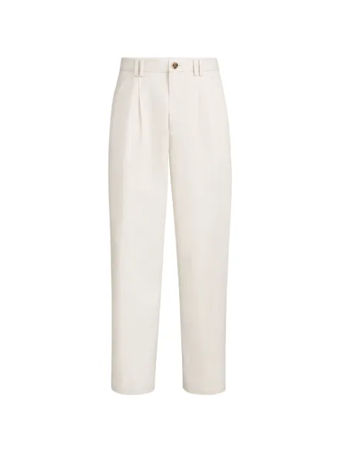 Brunello Cucinelli cotton and linen canvas trousers with pleat