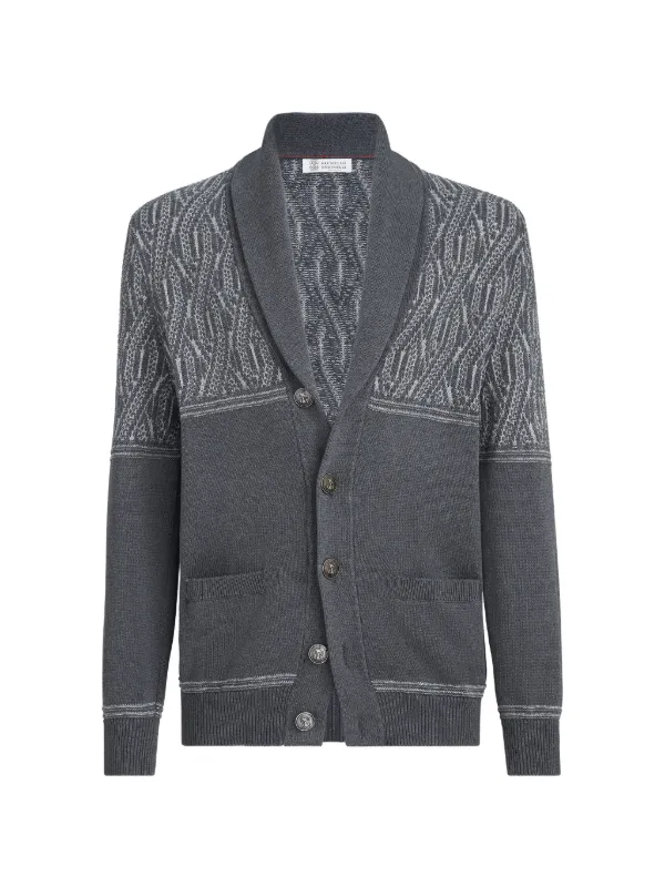Brunello Cucinelli ショールカラーカーディガン | グレー | FARFETCH JP