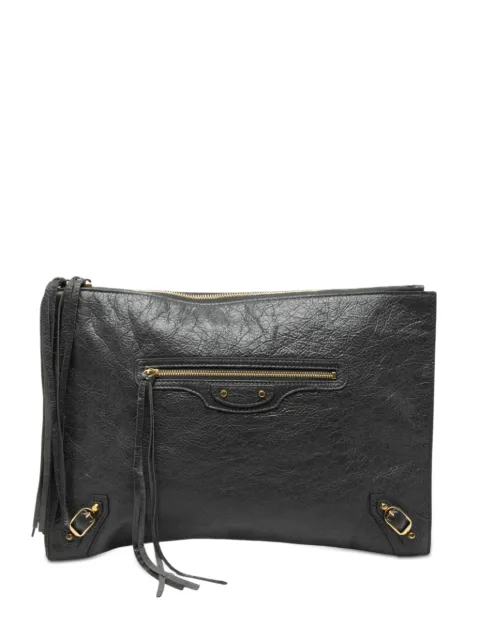 Balenciaga Pre-Owned Clutch Motocross Classic in pelle di agnello con zip 2018
