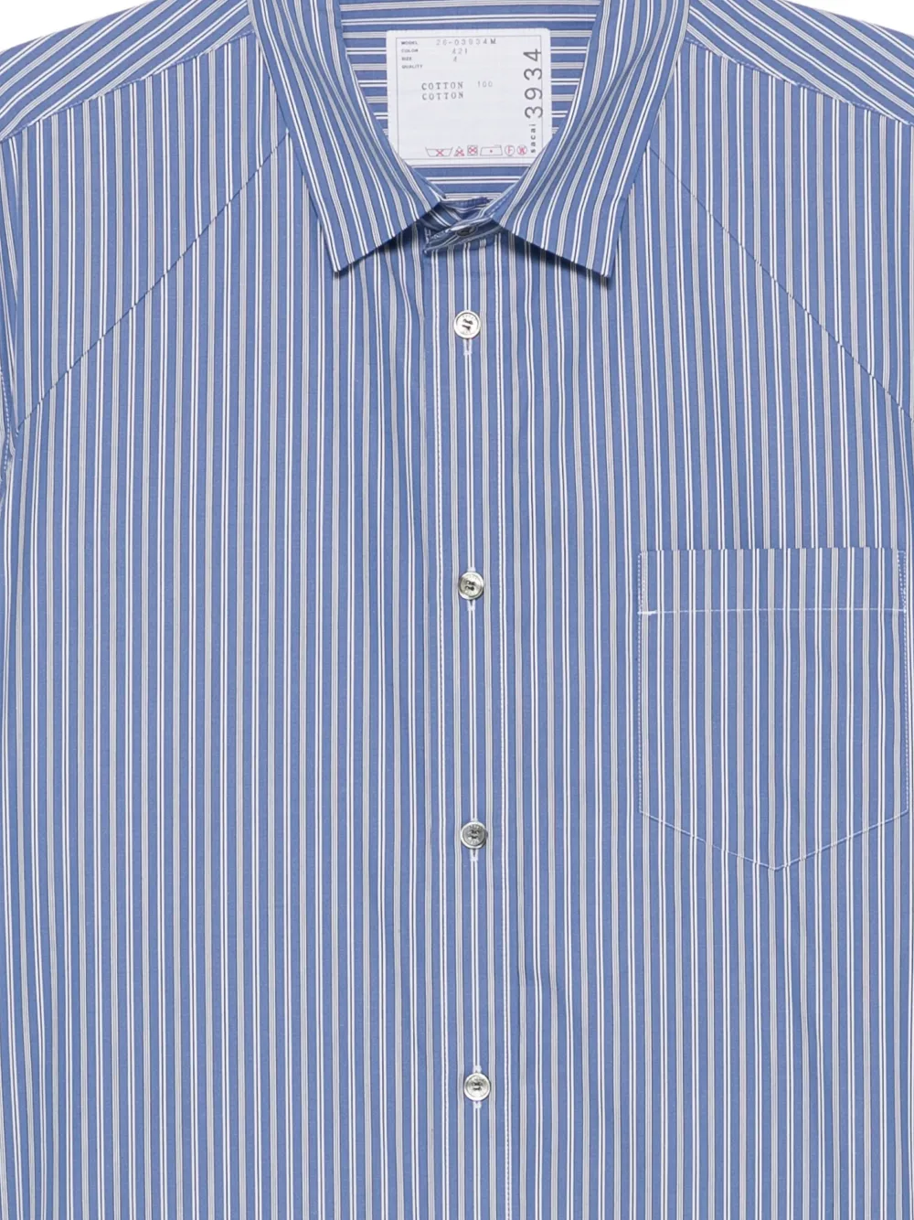 sacai Gestreept overhemd Blauw