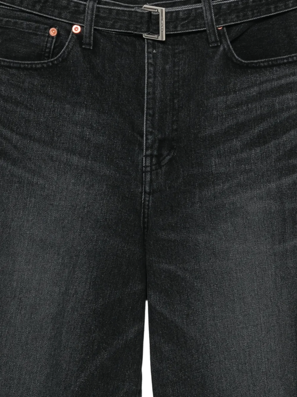 sacai Barrel-leg shorts met ceintuur Zwart