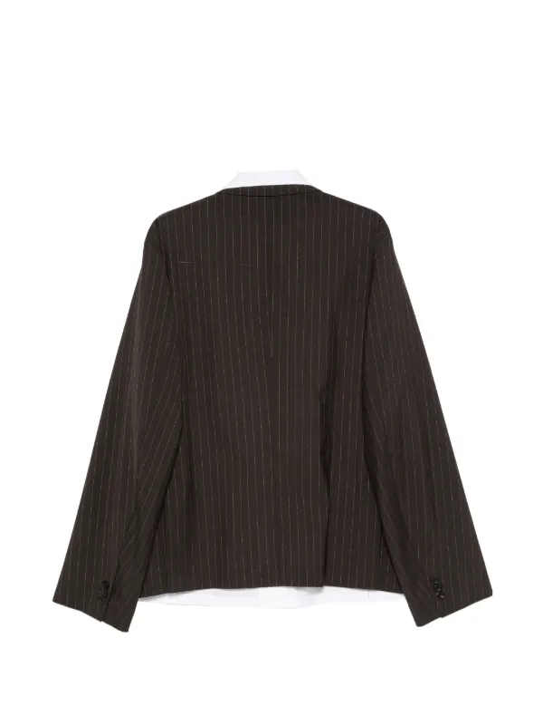 Sacai ストライプ ジャケット | ブラウン | FARFETCH JP