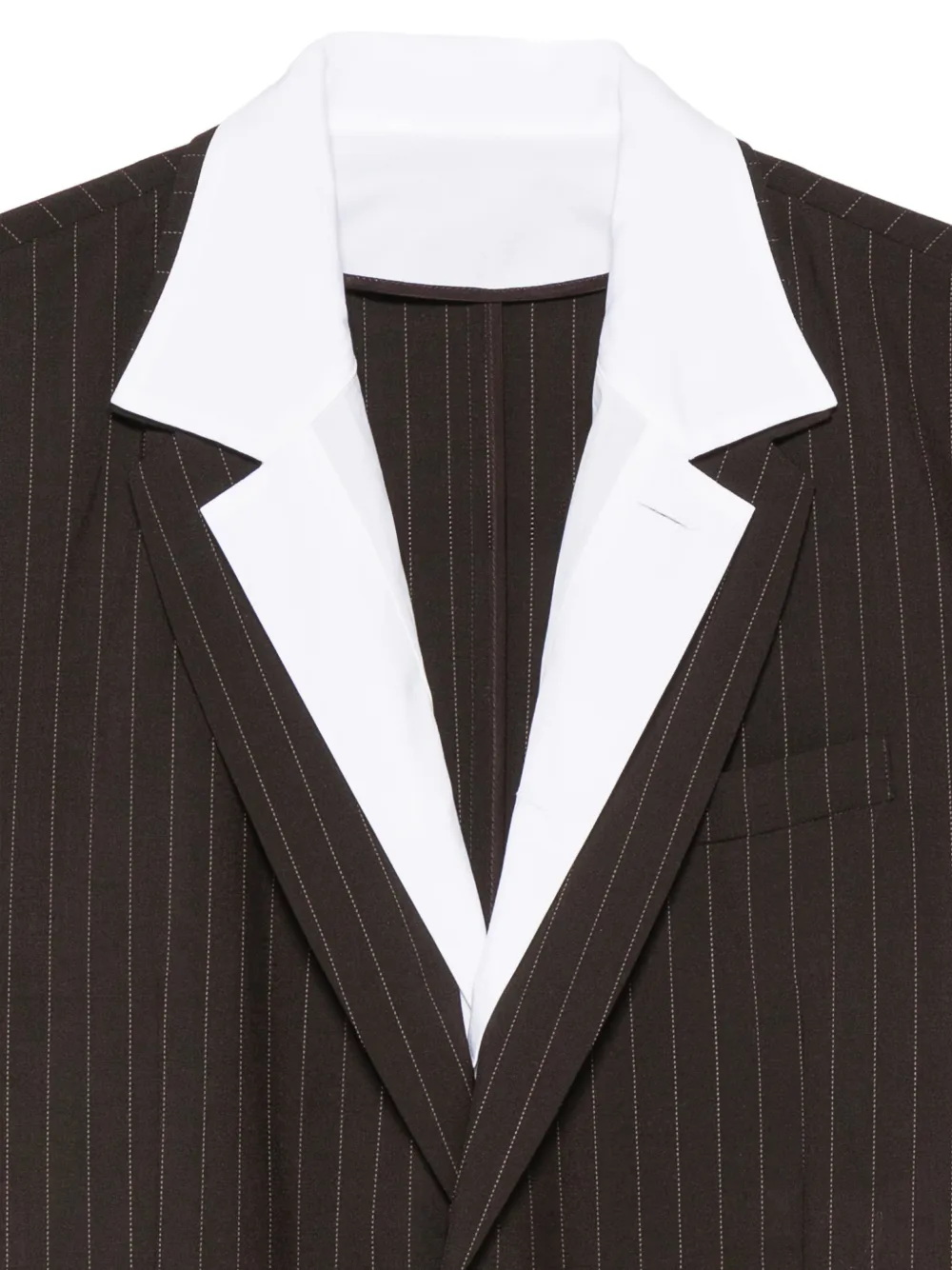 sacai Gestreepte blazer Bruin