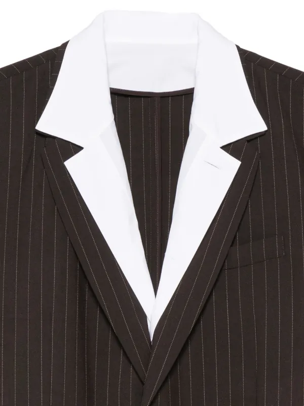 Sacai ストライプ ジャケット | ブラウン | FARFETCH JP
