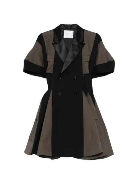 sacai panelled double-breasted mini dress