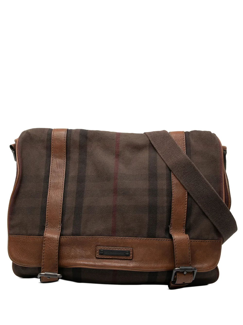 Burberry Pre-Owned 2000-2017 Smoke Check Canvas Messenger Bag crossbody bag - Marrone