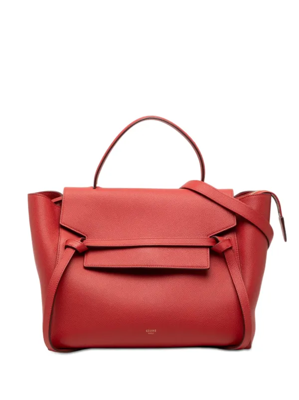 Celine Pre-owned 2015 Mini Leather Belt Bag Satchel in Red