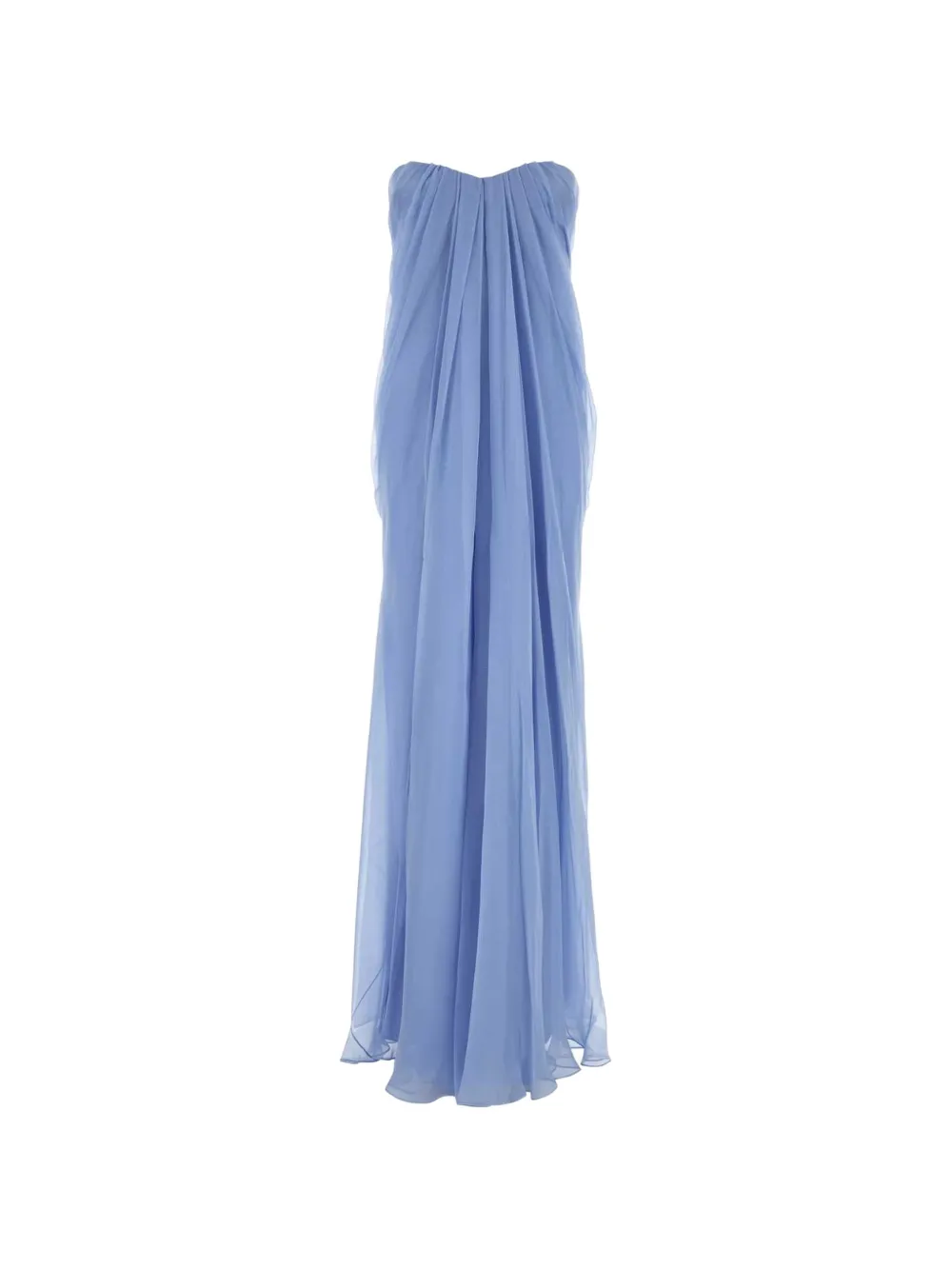 Alexander McQueen draped bustier maxi dress - Blu