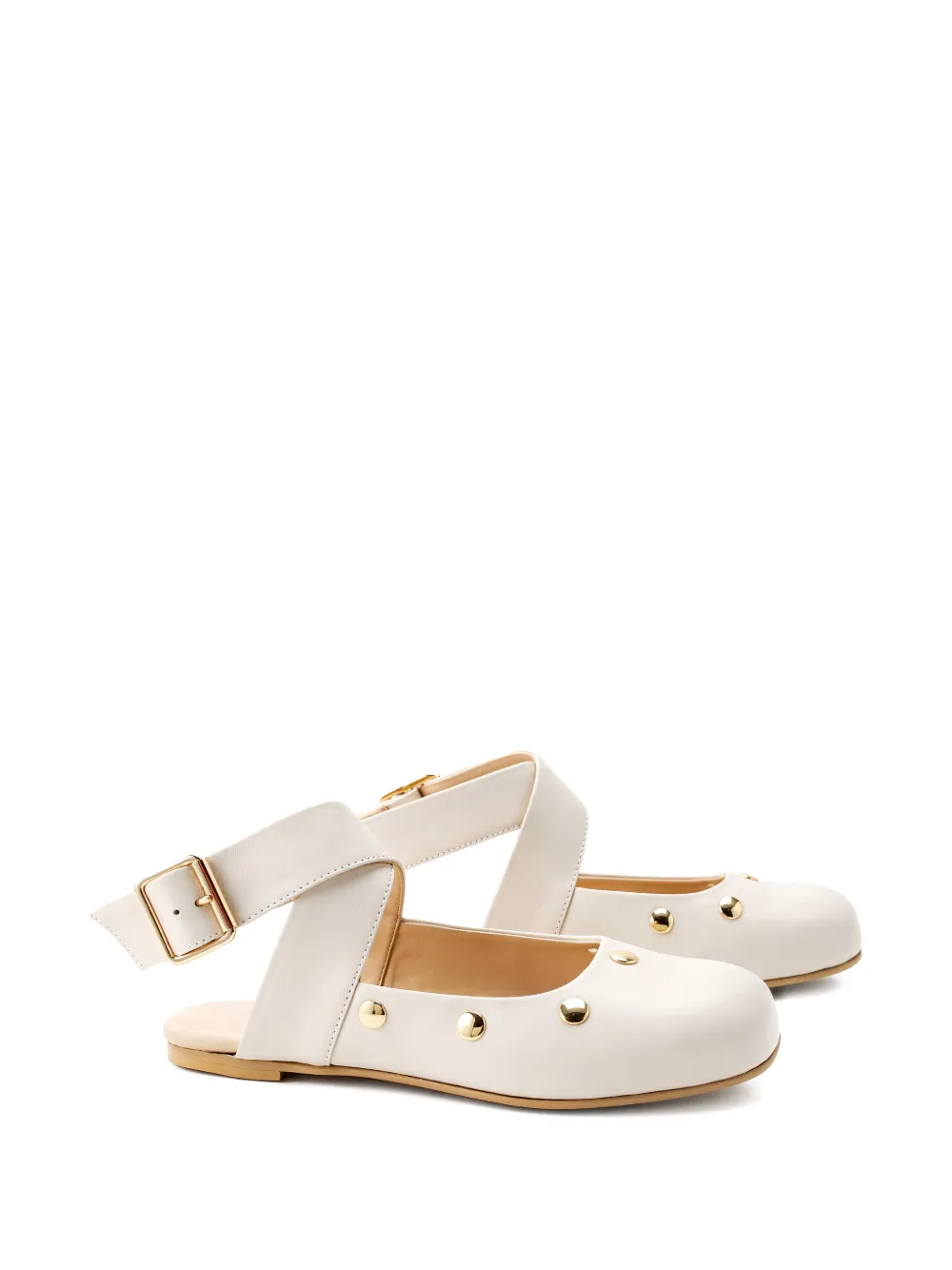 Florens Ballerina's met studs Wit