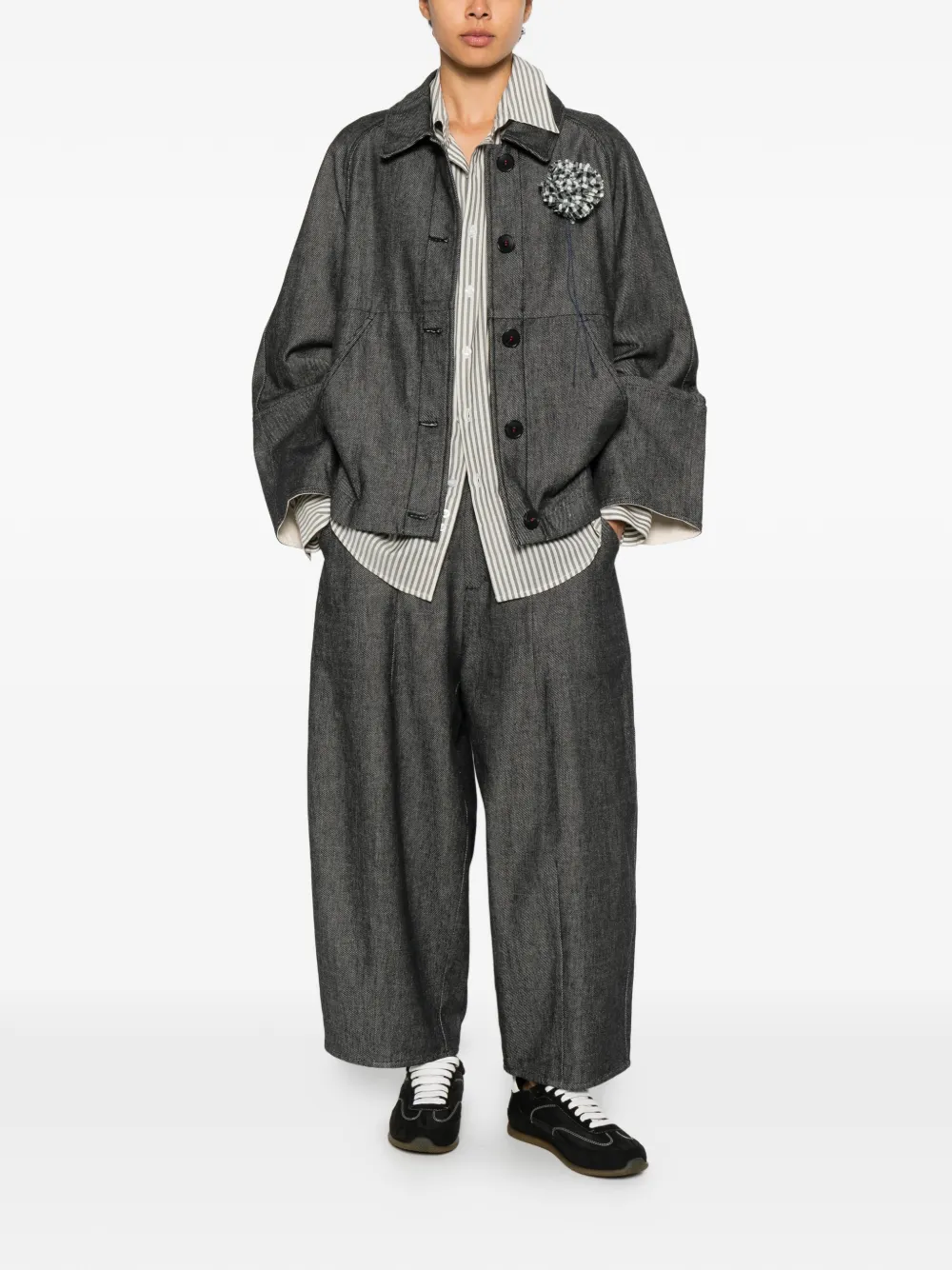 SOH belt-loop wide-leg jeans - Nero