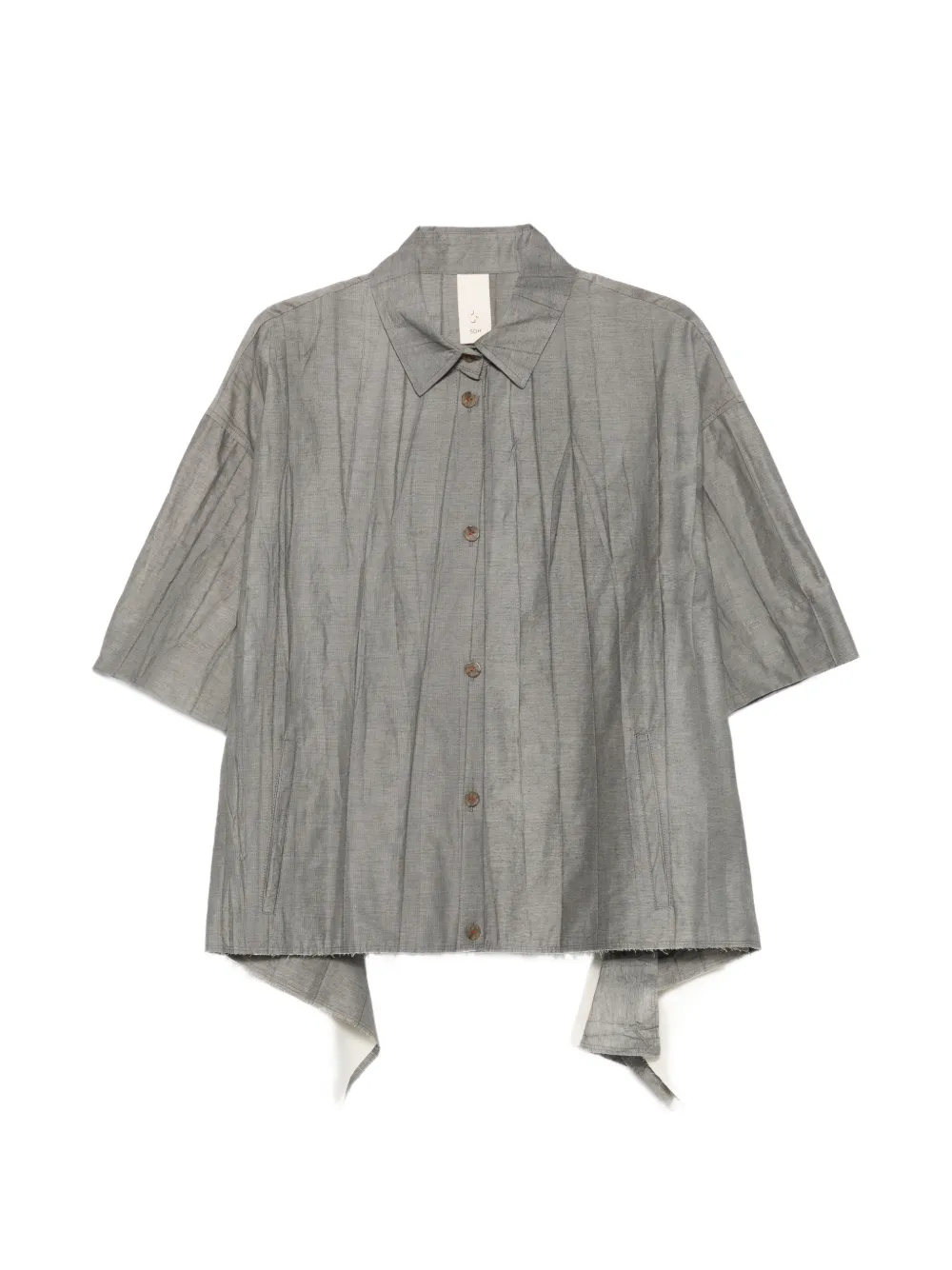 SOH pleated short-sleeve shirt - Grigio