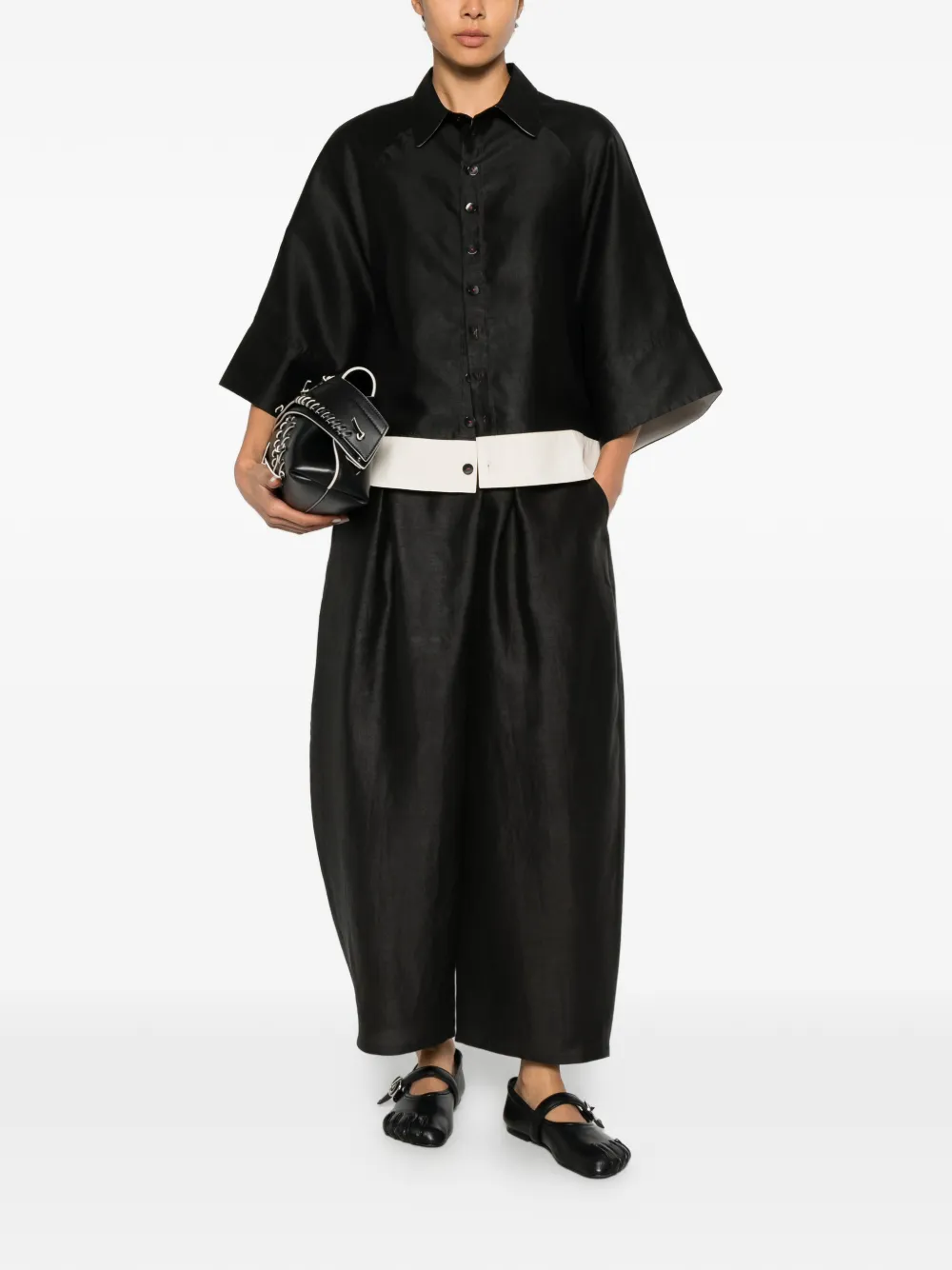 SOH contrast-hem shirt - Nero