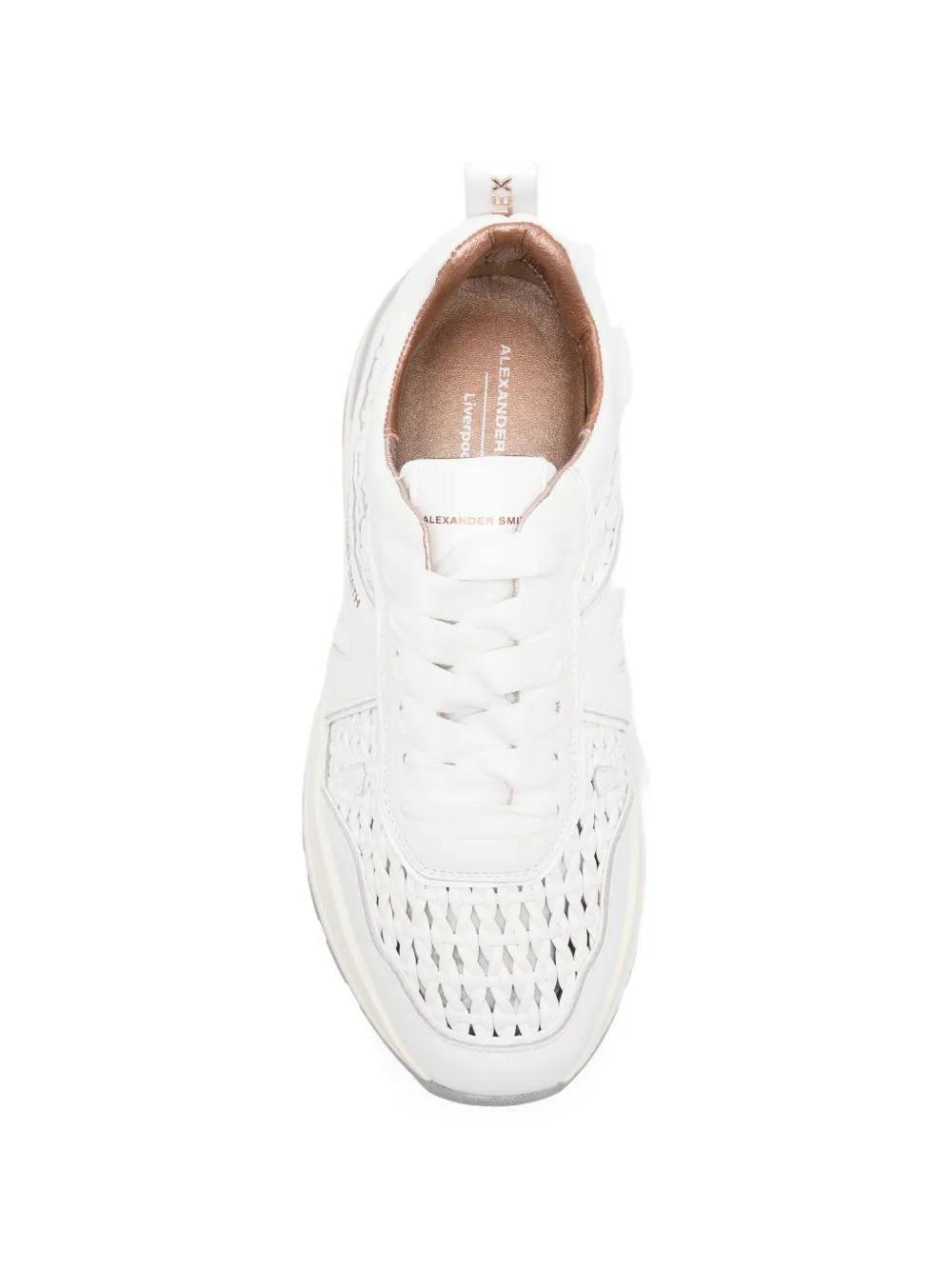 Alexander Smith Liverpool perforated leather sneakers Wit