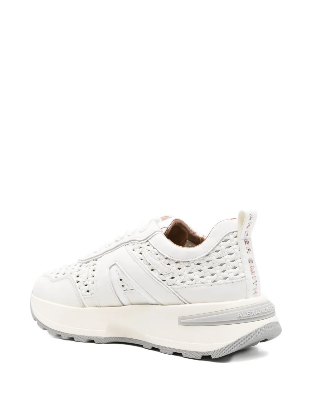 Alexander Smith Liverpool perforated leather sneakers Wit
