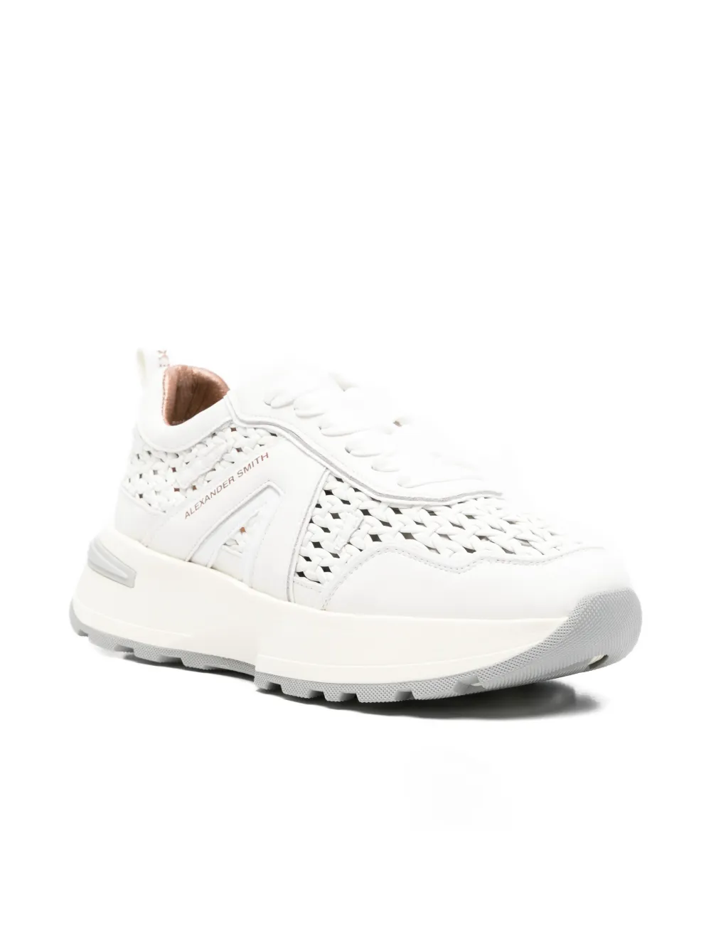 Alexander Smith Liverpool perforated leather sneakers Wit