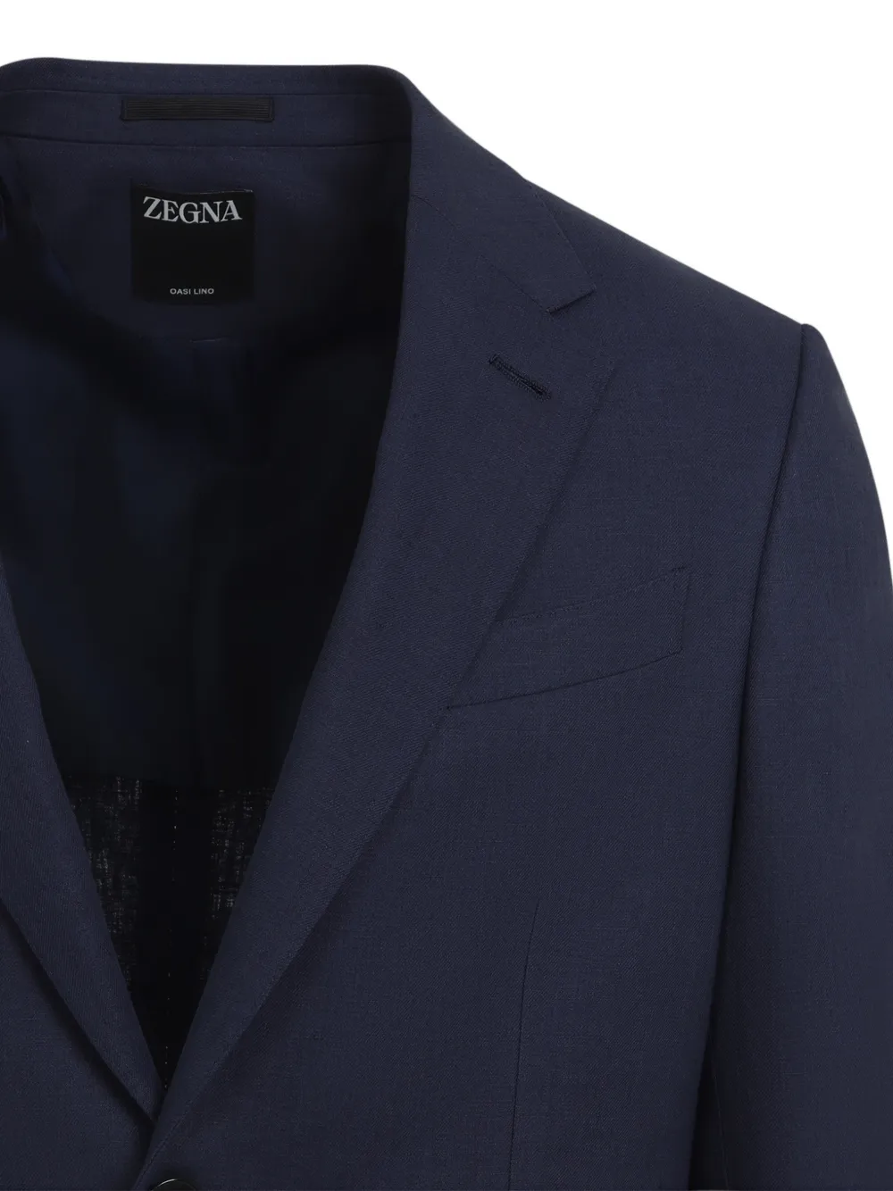 Zegna Linnen blazer met klepzak Blauw