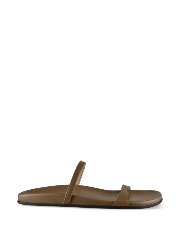 The Row Strap Hugh Leather Sandals in Brown