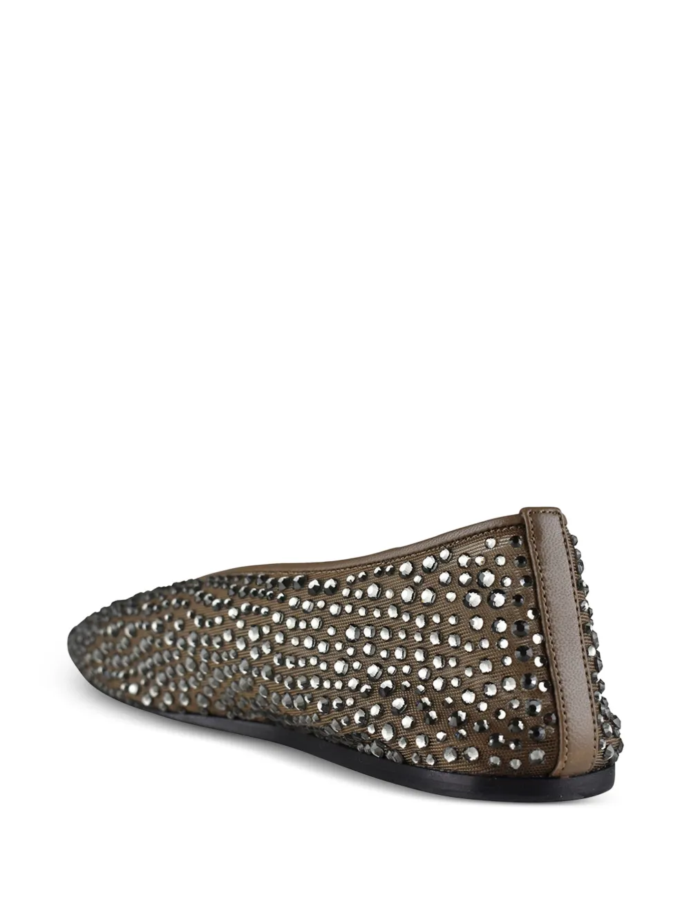 Le Monde Beryl Mary Jane ballerina's met mesh kristallen Bruin