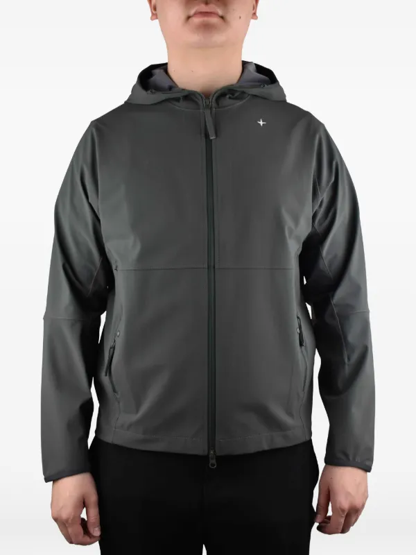 Stone Island フーデッド ジップジャケット | グレー | FARFETCH JP
