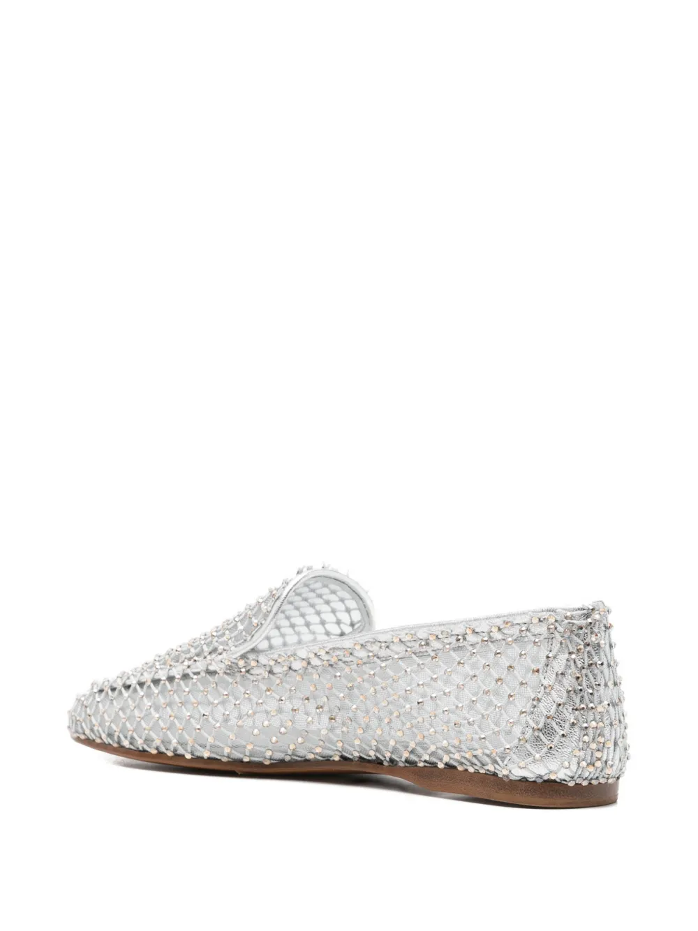 Forte crystal-embellished mesh loafers Zilver