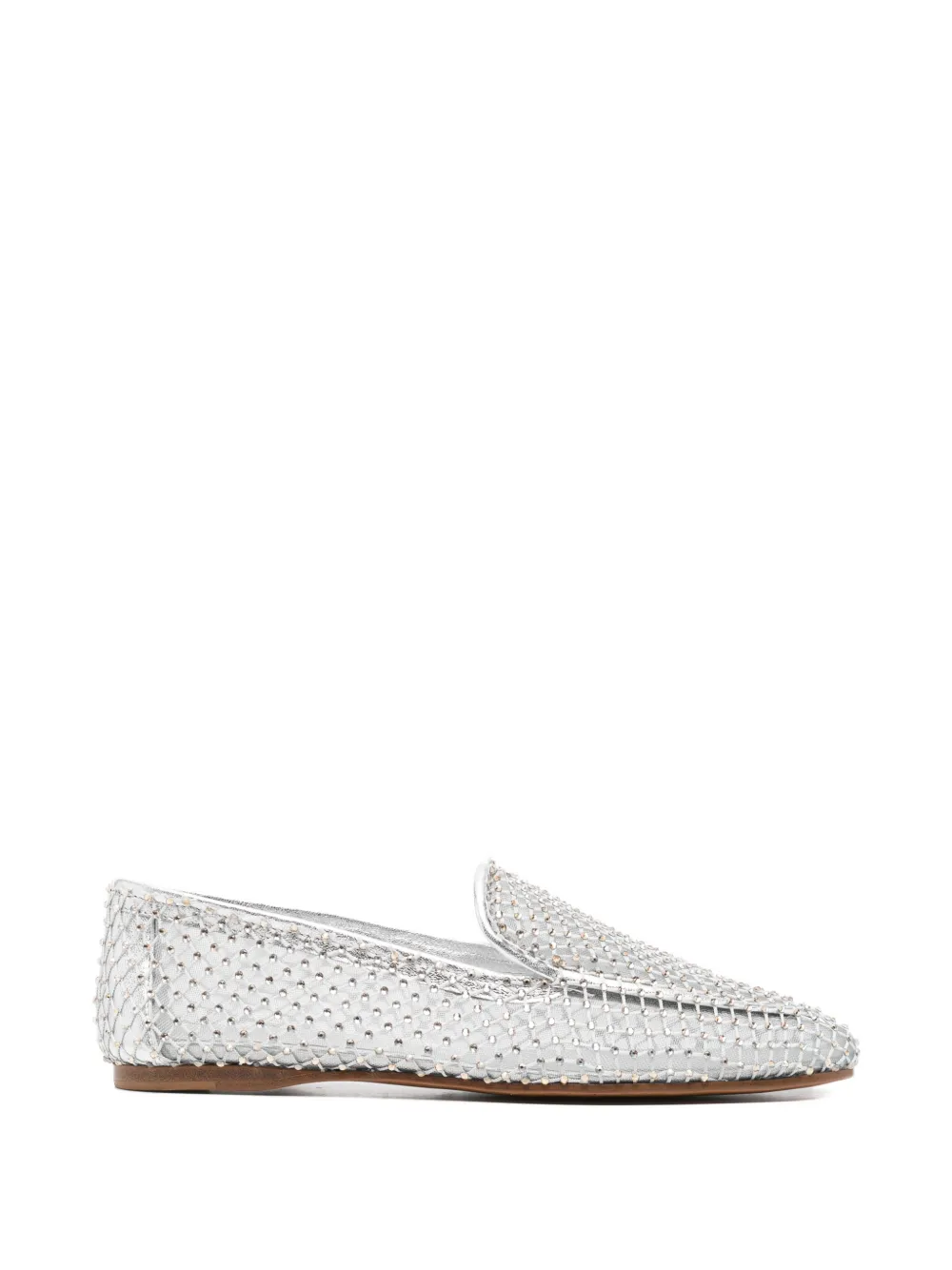 Forte Forte crystal-embellished mesh loafers - Argento