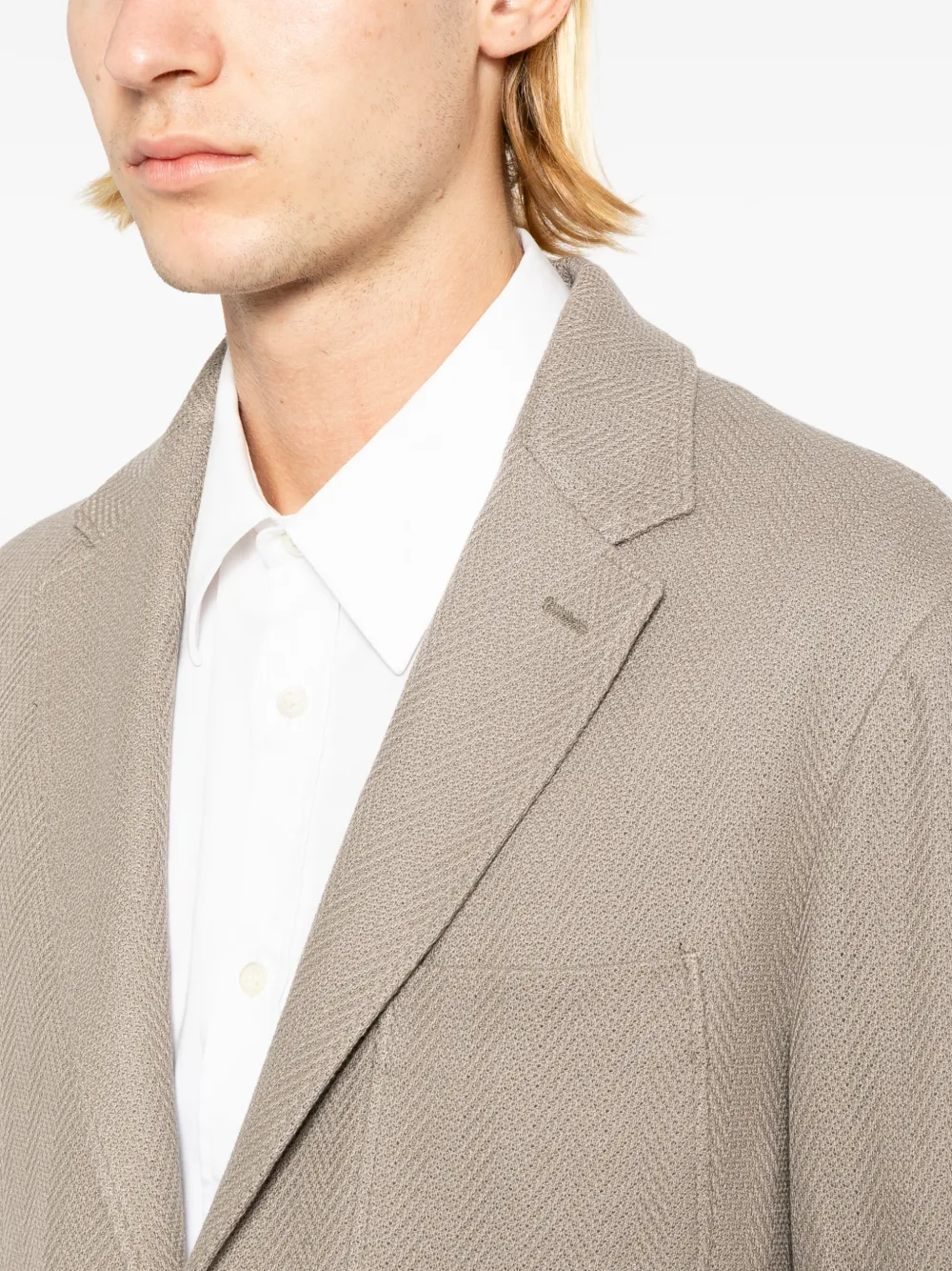 Canali Blazer met visgraatpatroonn Grijs