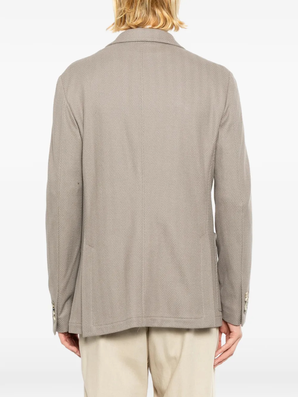Canali Blazer met visgraatpatroonn Grijs