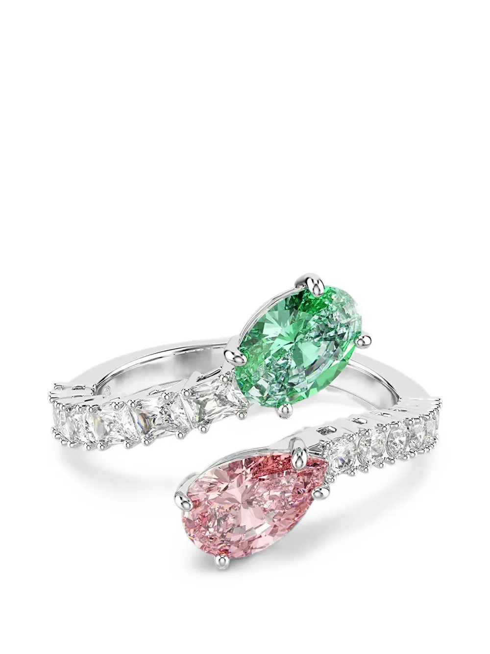 Swarovski x Ariana Grande crystal-embellished open ring - Argento