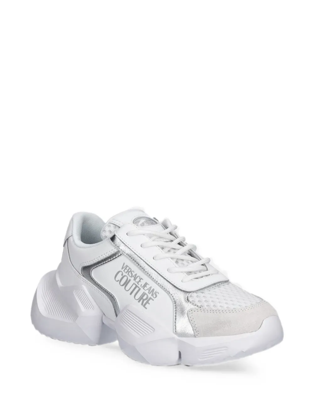 Versace Jeans Couture logo-print panelled sneakers Wit