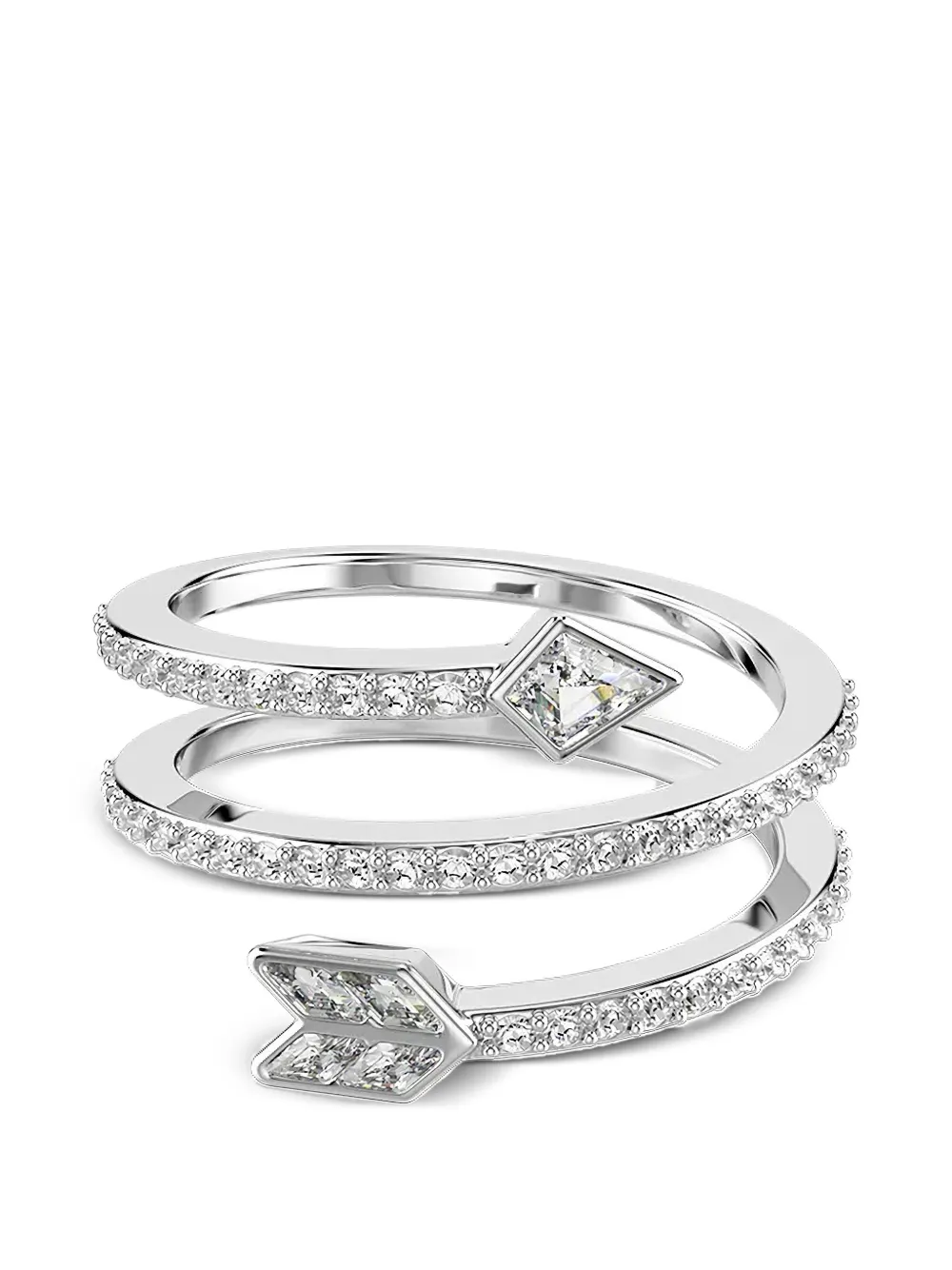 Swarovski Idyllia crystal-embellished arrow ring - Argento