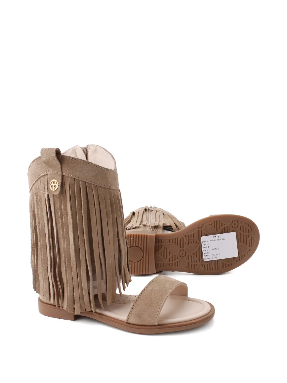 Florens fringe-detail open-toe sandals Beige