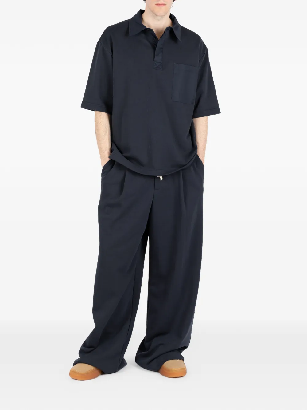 Société Anonyme Polo 92 poloshirt met opgestikte zak en korte mouwen Blauw
