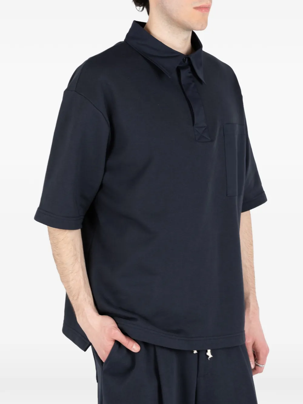 Société Anonyme Polo 92 poloshirt met opgestikte zak en korte mouwen Blauw
