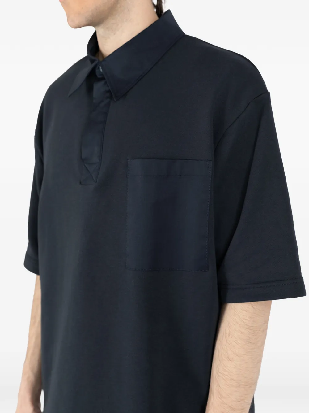 Société Anonyme Polo 92 poloshirt met opgestikte zak en korte mouwen Blauw
