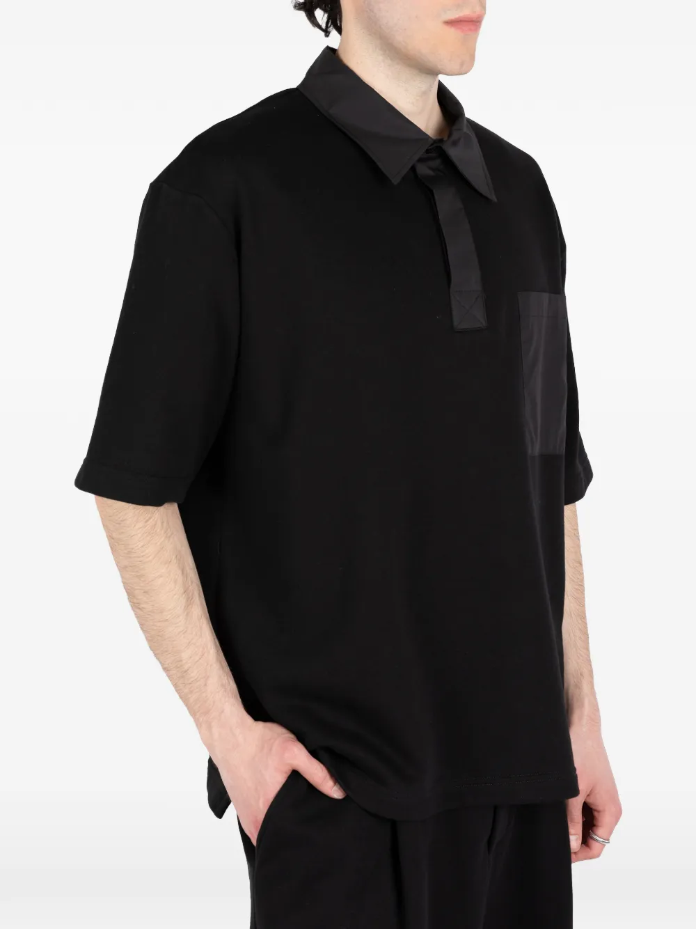 Société Anonyme Polo 92 katoenen poloshirt met opgestikte zak Zwart